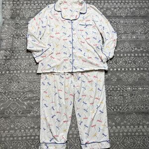 BedHead Pajama Set Womens Large Dragonfly Print Lounge Sleep Comfort Novelty